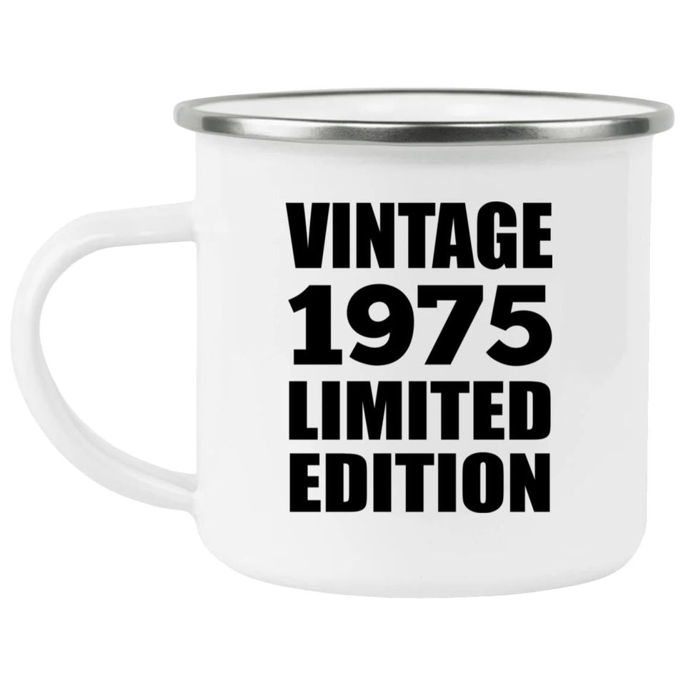 49th Birthday Vintage 1975 Limited Edition - 12oz Camping Mug