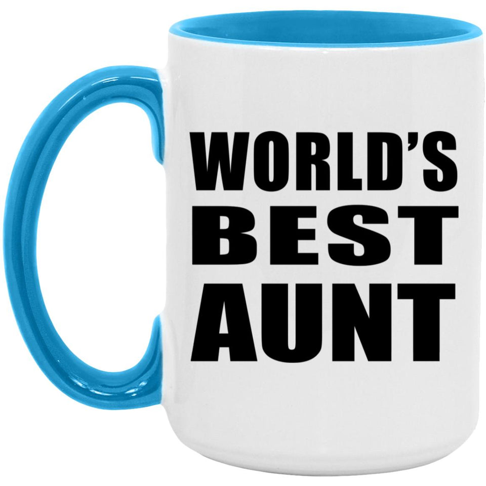 World's Best Aunt - 15oz Accent Mug Blue