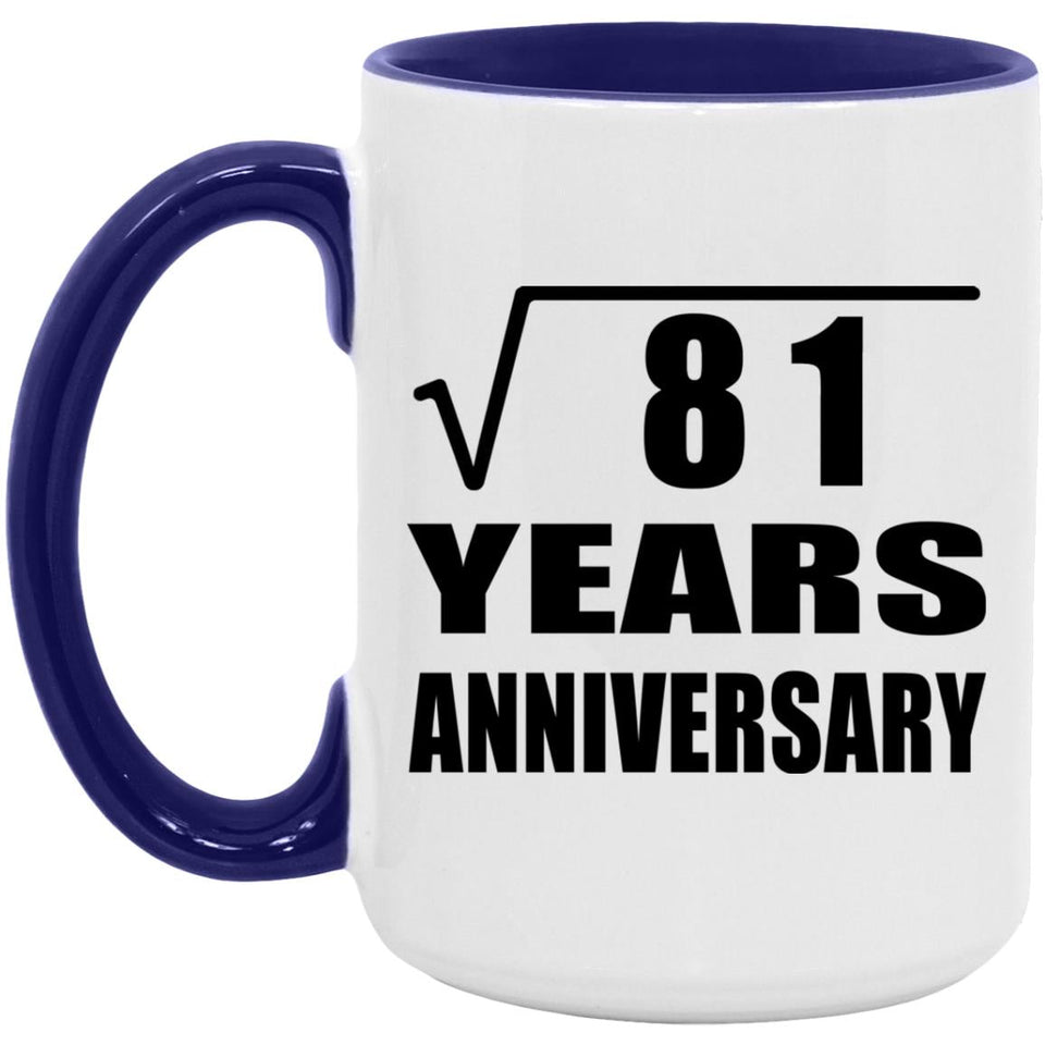 9th Anniversary Square Root of 81 Years Anniversary - 15oz Accent Mug Purple
