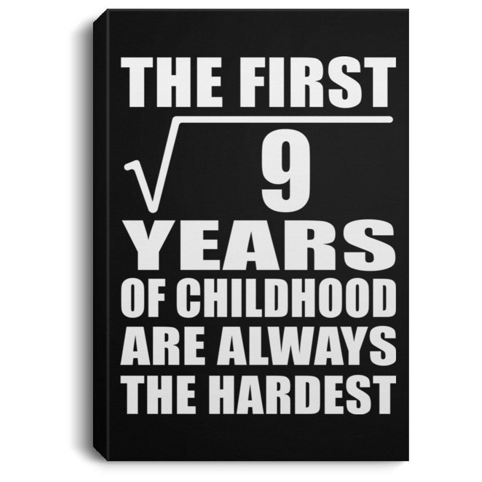 3rd Birthday Square Root of 9 Years of Childhood - Canvas Portrait