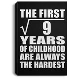 3rd Birthday Square Root of 9 Years of Childhood - Canvas Portrait