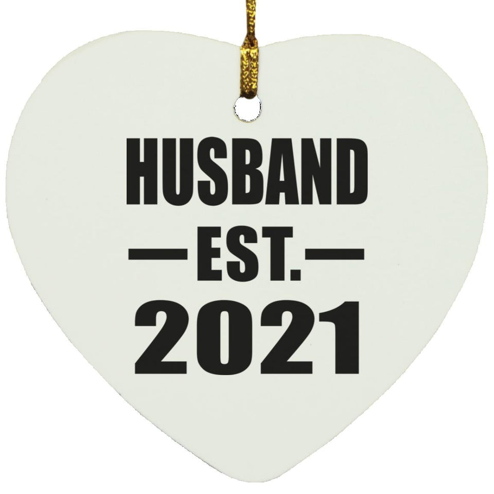 Husband Established EST. 2021 - Heart Ornament