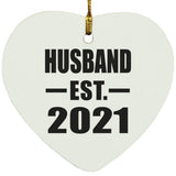 Husband Established EST. 2021 - Heart Ornament