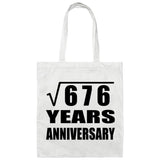 26th Anniversary Square Root of 676 Years Anniversary - Tote Bag White