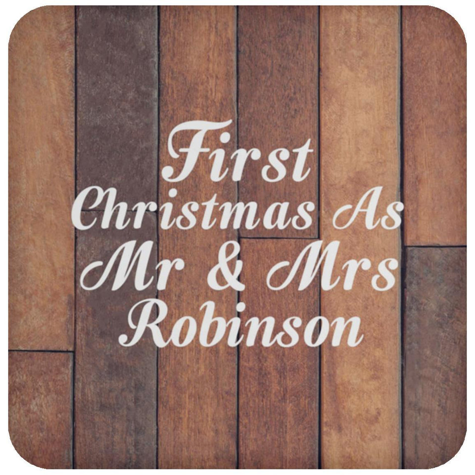 First Christmas As Mr & Mrs Robinson - Drink Coaster E