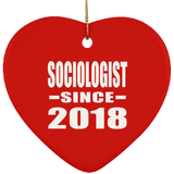 Sociologist Since 2018 - Heart Ornament