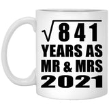 29th Anniversary Square Root of 841 Years As Mr & Mrs 2021 - 11oz Coffee Mug