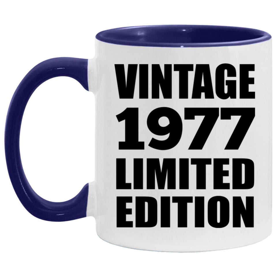 47th Birthday Vintage 1977 Limited Edition - 11oz Accent Mug Purple