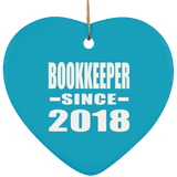 Bookkeeper Since 2018 - Heart Ornament