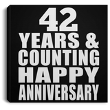 Happy 42nd Anniversary 42 Years & Counting - Canvas Square