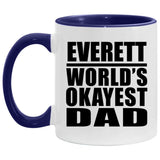 Everett World's Okayest Dad - 11oz Accent Mug Purple