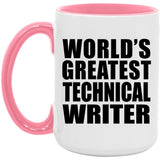 World's Greatest Technical Writer - 15oz Accent Mug Pink
