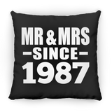 37th Anniversary Mr & Mrs Since 1987 - Throw Pillow Black