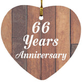 66th Anniversary 66 Years Anniversary - Heart Ornament E