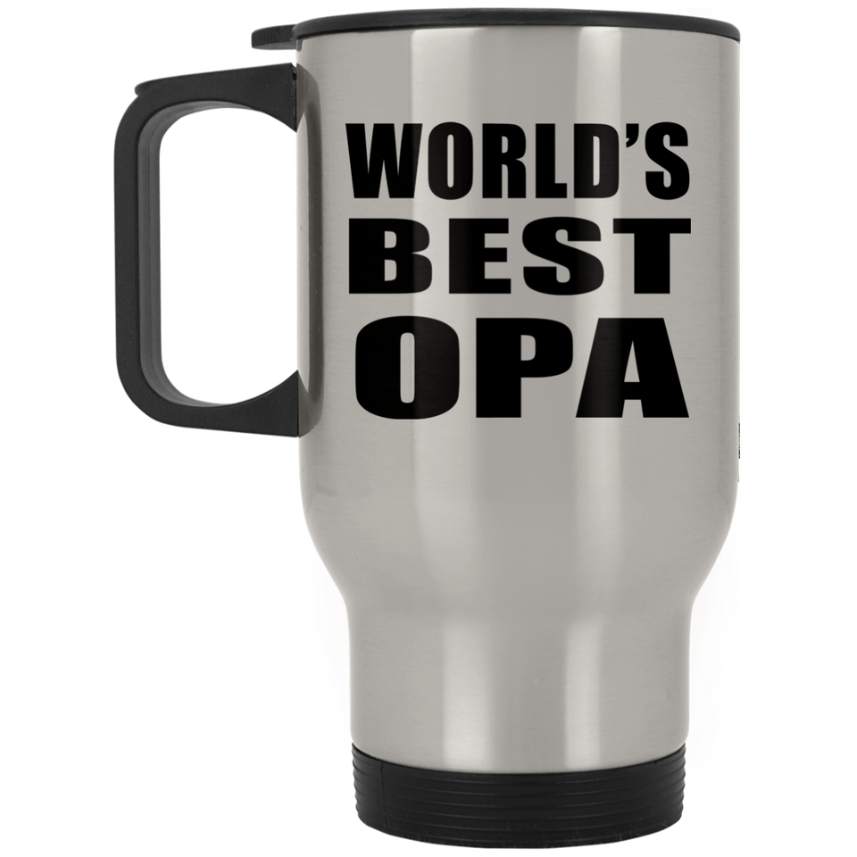 World's Best Opa - Silver Travel Mug