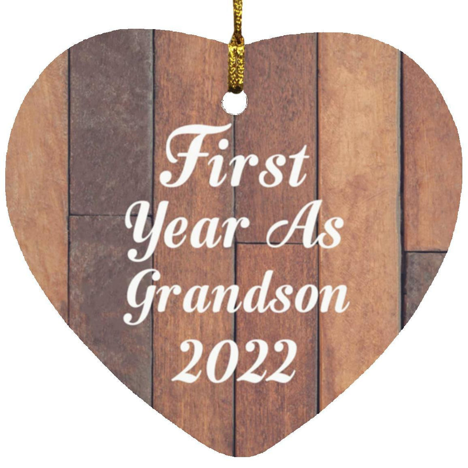 First Year As Grandson 2022 - Heart Ornament E