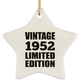 72nd Birthday Vintage 1952 Limited Edition - Star Ornament