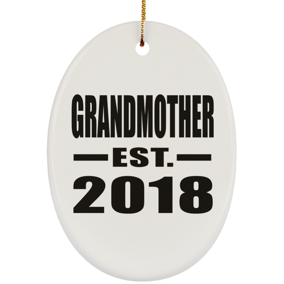 Grandmother Established EST. 2018 - Oval Ornament
