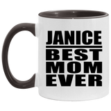 Janice Best Mom Ever - 11oz Accent Mug Black