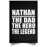 Nathan The Dad The Hero The Legend - Poster Portrait