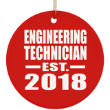 Engineering Technician Established EST. 2018 - Circle Ornament