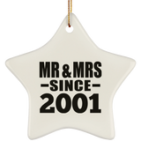 23rd Anniversary Mr & Mrs Since 2001 - Star Ornament