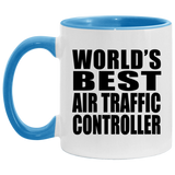 World's Best Air Traffic Controller - 11oz Accent Mug Blue