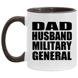 Dad Husband Military General - 11oz Accent Mug Black