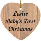 Leslie Baby's First Christmas - Heart Ornament C