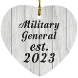 Military General Established Est. 2023 - Heart Ornament F