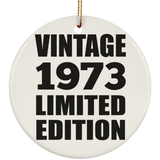 51st Birthday Vintage 1973 Limited Edition - Circle Ornament