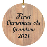 First Christmas As Grandson 2021 - Circle Ornament C