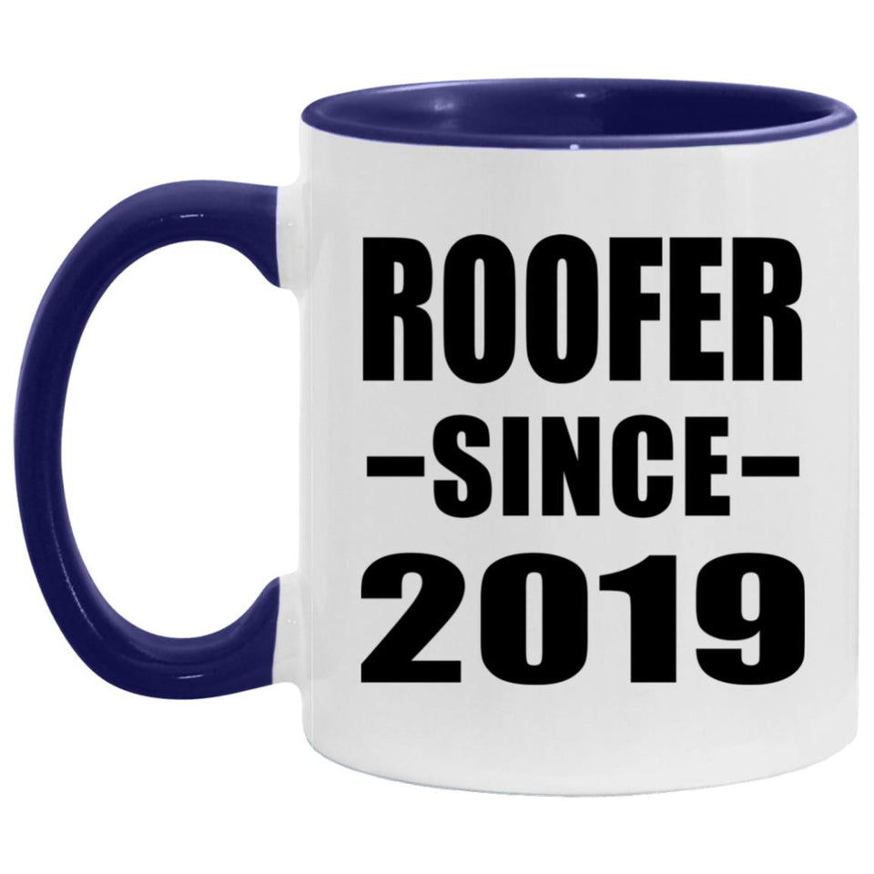 Roofer Since 2019 - 11oz Accent Mug Purple