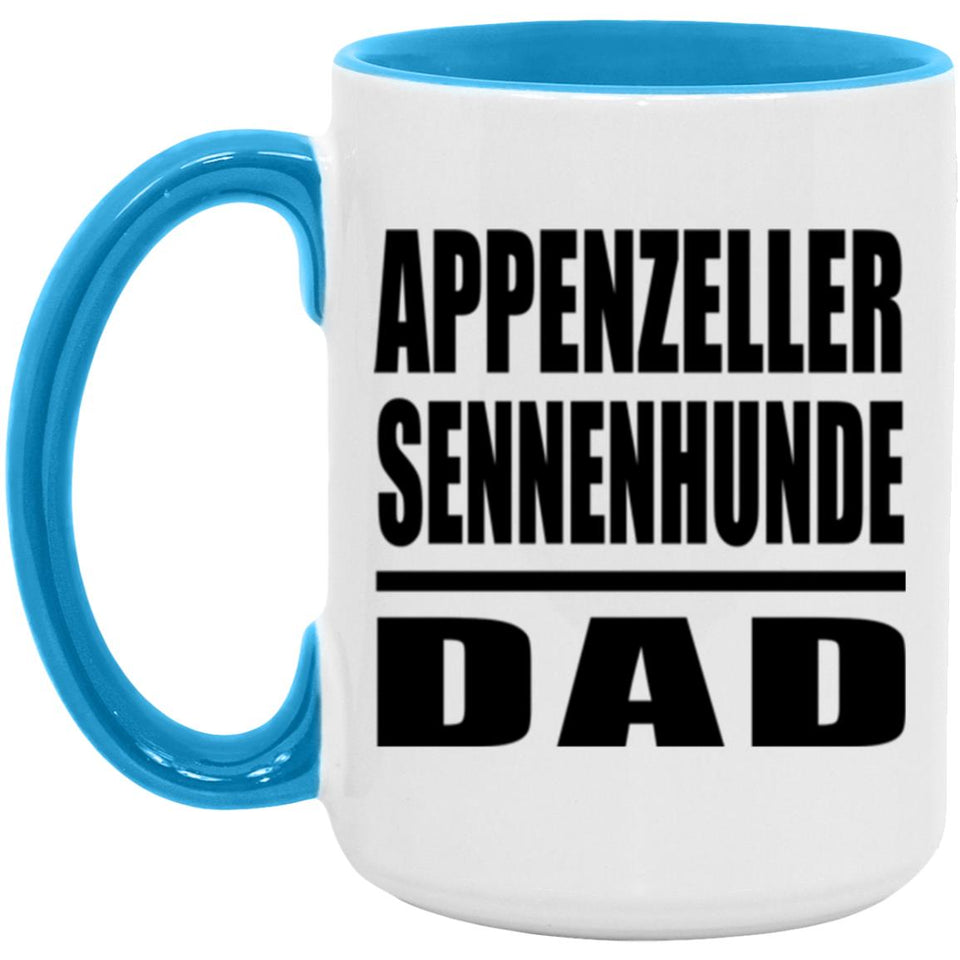 Appenzeller Sennenhunde Dad - 15oz Accent Mug Blue
