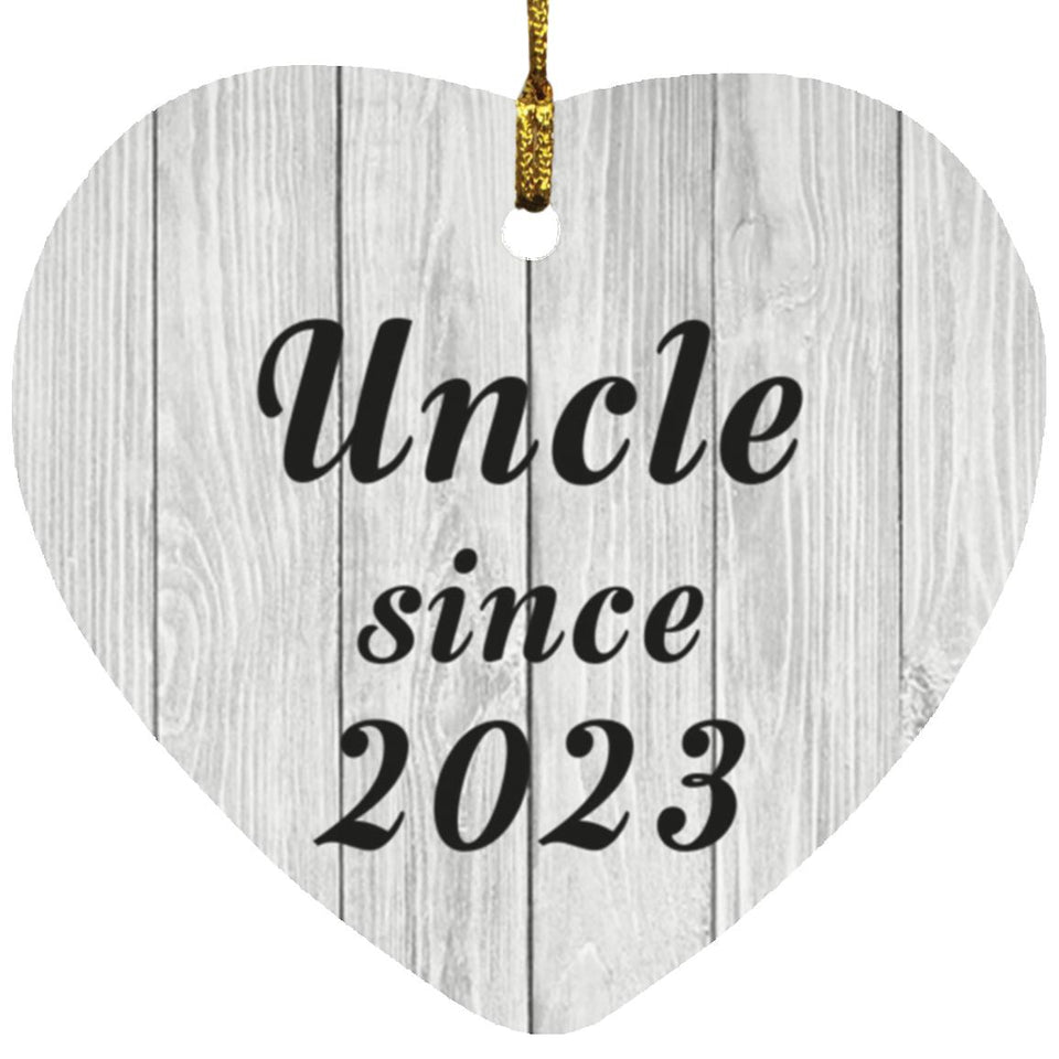 Uncle Since 2023 - Heart Ornament F