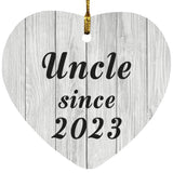 Uncle Since 2023 - Heart Ornament F
