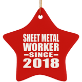 Sheet Metal Worker Since 2018 - Star Ornament