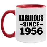 68th Birthday Fabulous Since 1956 - 11oz Accent Mug Red