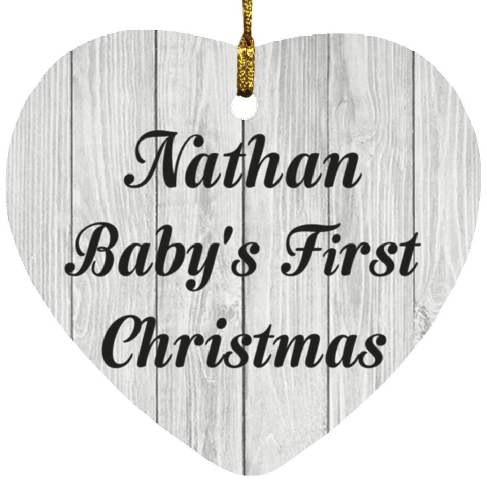 Nathan Baby's First Christmas - Heart Ornament F