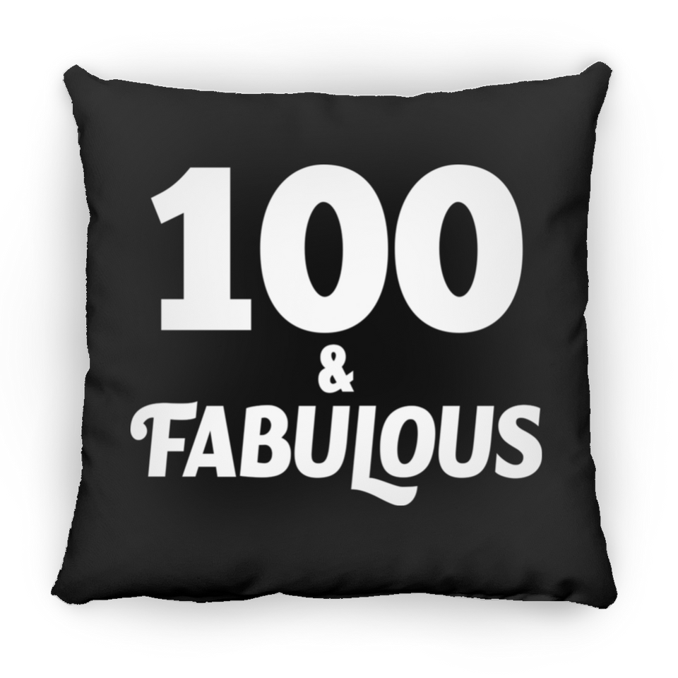 100th Birthday 100 & Fabulous - Throw Pillow Black
