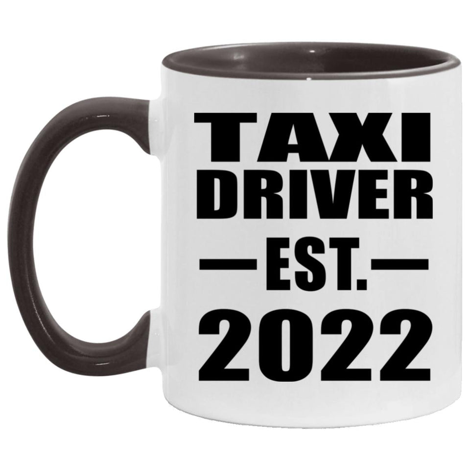 Taxi Driver Established EST. 2022 - 11oz Accent Mug Black