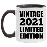 3rd Birthday Vintage 2021 Limited Edition - 11oz Accent Mug Black