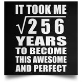 16th Birthday Took Square Root of 256 Years To Awesome - Poster Square