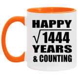 Happy 38th Anniversary Square Root of 1444 Years & Counting - 11oz Accent Mug Orange