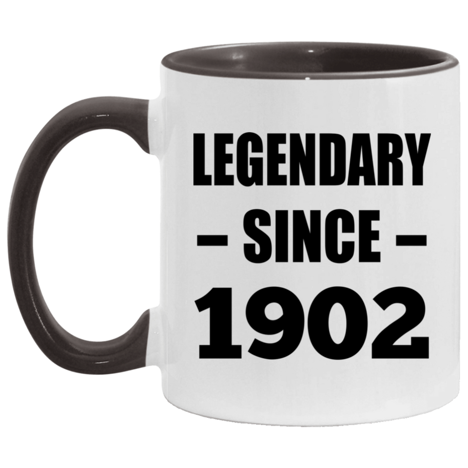122nd Birthday Legendary Since 1902 - 11oz Accent Mug Black
