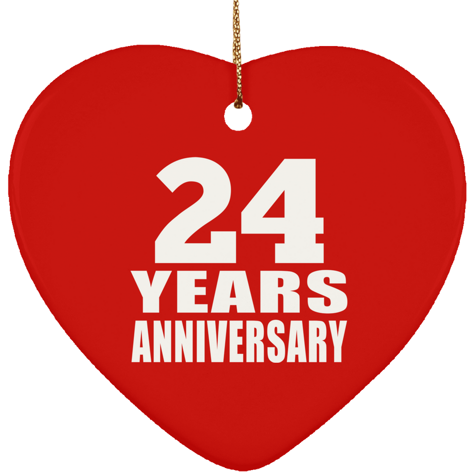 24th Anniversary 24 Years - Heart Ornament