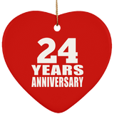 24th Anniversary 24 Years - Heart Ornament