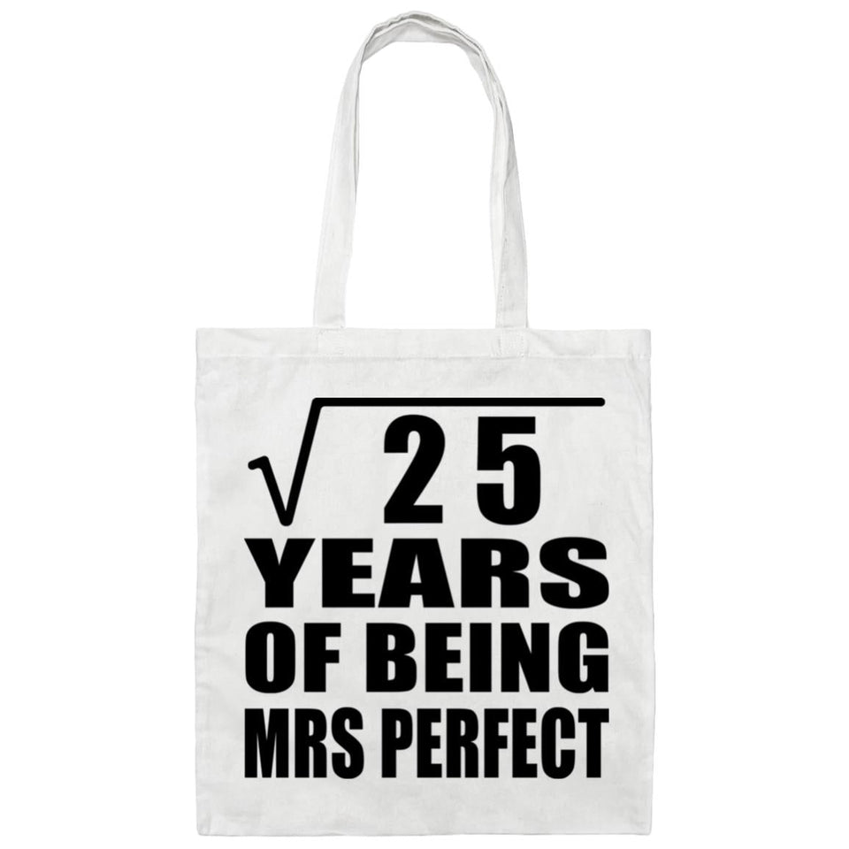 5th Anniversary Square Root of 25 Years of Mrs Perfect - Tote Bag White