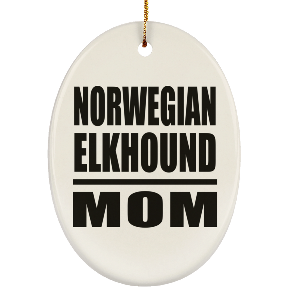 Norwegian Elkhound Mom - Oval Ornament