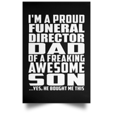 Proud Funeral Director Dad Of Awesome Son - Poster Portrait